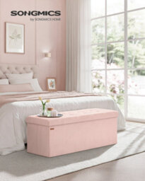 LEDREM Storage Ottoman, Foldable Ottoman Foot Rest, 38 X 110 X 38 Cm, Storage Bench, Loads Up To 300 Kg, For Living Room, Bedroom - thumbnail 1