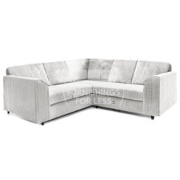 Furnishings For Less UK Ferguson Silver 5 Seater Fabric Corner Sofa L Shaped Jumbo Cord - Full Back - thumbnail 1