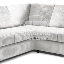Furnishings For Less UK Ferguson Silver 5 Seater Fabric Corner Sofa L Shaped Jumbo Cord - Full Back - thumbnail 2