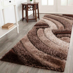 Modern Soft Swirl Shimmer Shaggy Area Rugs Bronze 80X150 Cm - thumbnail 8