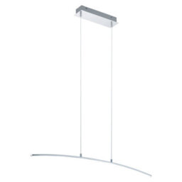 Stylish Adjustable Pendant Ceiling Light With Led Bulb - Chrome And White Design - thumbnail 1