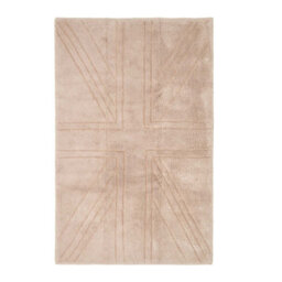 Homescapes Cotton Tufted Rug Union Jack Plain Embossed Mat Mink Beige,90 X 150 Cm - thumbnail 2