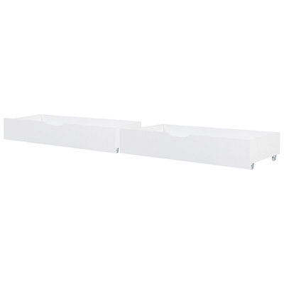 Beliani Set Of 2 Bed Storage Drawers Pine Wood Cronat White - image 1