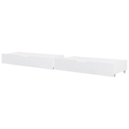 Beliani Set Of 2 Bed Storage Drawers Pine Wood Cronat White - thumbnail 1