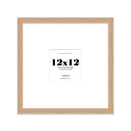 "12X12"" Oak Picture Frame - 12X12"" Square Frame With 8X8"" Mount For 12X12""/8X8"" Pictures Moderrn Style Thin Edge, 1 Pack" - thumbnail 1