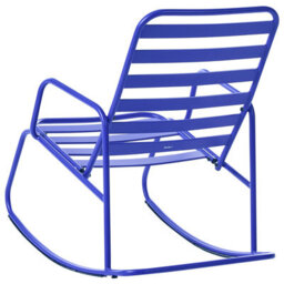 Beliani Blue Aluminium Slatted Garden Rocking Chair - Lightweight Modern Outdoor Seating - thumbnail 4