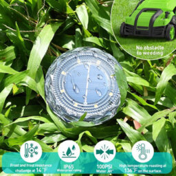 Amorly Set Of 8 Cool White Solar Disk Ground Lights, Waterproof Outdoor In Ground Path Lights For Lawn, Yard, Patio, Swimming Pool - thumbnail 2
