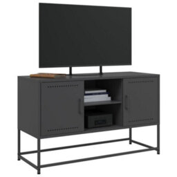 Berkfield Industrial Tv Cabinet Black 100.5X39X60.5 Cm Steel - thumbnail 4
