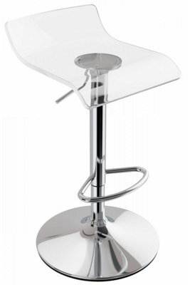 Tina Acrylic Bar Stool Height Adjustable - Clear - image 1