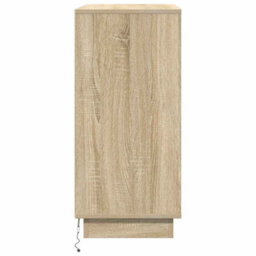 Berkfield Modern Sideboard With Led In Sonoma Oak - 71 X 34.5 X 75 Cm - Made From Engineered Wood - thumbnail 9