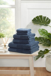 Rapport Home Eden Weave Bath Sheet Pure Cotton Pacific Blue - thumbnail 2