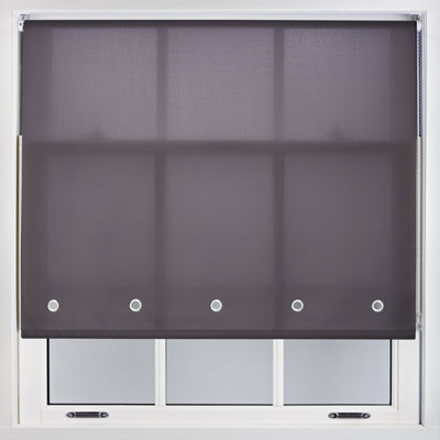 Furnished Daylight Roller Blind With Round Eyelets - Dark Grey Trimmable, 150Cm X 165Cm - image 1