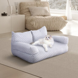 Thehotsale Light Grey Ice Silk Cooling Pet Sofa Bed 65Cm(W) X 48Cm(D) X 28Cm(H) - thumbnail 1