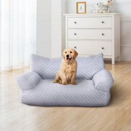Thehotsale Light Grey Ice Silk Cooling Pet Sofa Bed 65Cm(W) X 48Cm(D) X 28Cm(H) - thumbnail 2