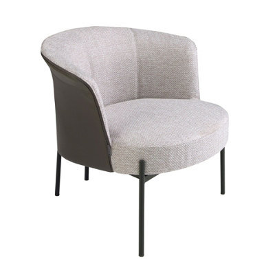 Angel Cerda Stylish Grey Fabric And Dark Grey Leatherette Armchair For Modern Spaces - image 1