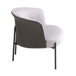 Angel Cerda Stylish Grey Fabric And Dark Grey Leatherette Armchair For Modern Spaces - thumbnail 5
