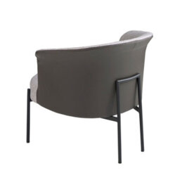 Angel Cerda Stylish Grey Fabric And Dark Grey Leatherette Armchair For Modern Spaces - thumbnail 6