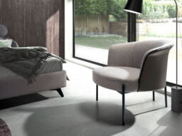Angel Cerda Stylish Grey Fabric And Dark Grey Leatherette Armchair For Modern Spaces - thumbnail 2