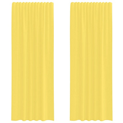 Berkfield Durable Voile Curtains With Rod Pockets 2 Pcs Yellow - image 1