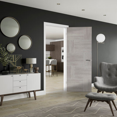 XL Joinery Internal Laminate White Grey Ravenna - 2040 X 926 X 40mm - image 1