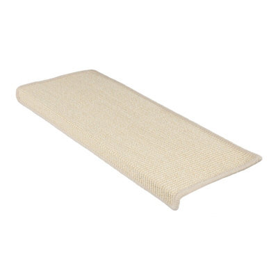 Floordirekt Pure Nature Self Adhesive Edged Hard Wearing Sisal Stair Tread Mat For Indoor Stairs Rectangular Ivory 23.5 X 65 Cm - image 1