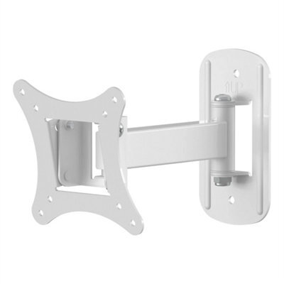 Tv Monitor Wall Mount Bracket White Tilt Swivel Arm For 32 Inch Screen - image 1