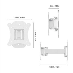Tv Monitor Wall Mount Bracket White Tilt Swivel Arm For 32 Inch Screen - thumbnail 3