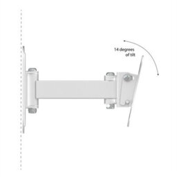 Tv Monitor Wall Mount Bracket White Tilt Swivel Arm For 32 Inch Screen - thumbnail 4