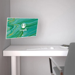 Tv Monitor Wall Mount Bracket White Tilt Swivel Arm For 32 Inch Screen - thumbnail 2