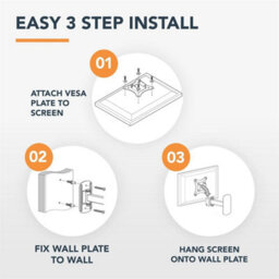 Tv Monitor Wall Mount Bracket White Tilt Swivel Arm For 32 Inch Screen - thumbnail 5