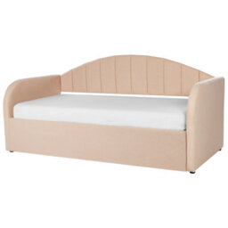 Beliani Trundle Bed Boucle Eyburie 90 X 200 Cm (Eu Single) Peach Pink - thumbnail 6