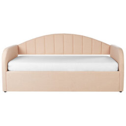 Beliani Trundle Bed Boucle Eyburie 90 X 200 Cm (Eu Single) Peach Pink - thumbnail 4