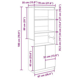 Vidaxl Highboard Black Oak 70X35X180 Cm Engineered Wood - thumbnail 3