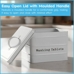 Harbour Housewares Washing Tablet Storage Container - Black - Metal Vintage Industrial Under Sink Storage Caddy Cupboard Organiser - thumbnail 6
