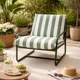 Kettler Cloud Relaxer Chair Outdoor Lounge Chair With Deep Cushions, Steel Frame, Rainsafe Waterproof Fabric & Ergonomic Support