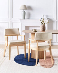 Beliani Set Of 2 Dining Chairs Dalbo Boucle Light Brown/ Beige - thumbnail 2