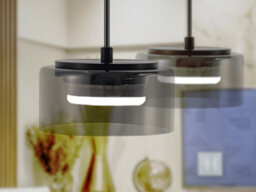 Luminosa Lighting Luminosa Olaia Slim Pendant Ceiling Light Black Smoky 1Xgx53 3000K 660Lm - Uk Stock - thumbnail 3