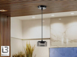 Luminosa Lighting Luminosa Olaia Slim Pendant Ceiling Light Black Smoky 1Xgx53 3000K 660Lm - Uk Stock - thumbnail 1
