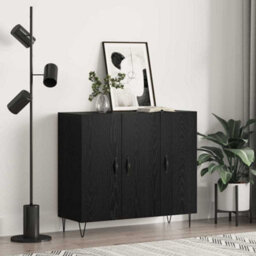 Walplus Sideboard Black Oak 90 X 34 X 80 Cm Engineered Wood - thumbnail 1