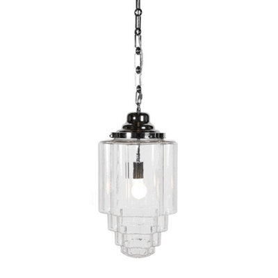 Glasshouse Nickel Clear Hallway Pendant Light - Se Home - image 1