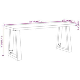 Vidaxl Bench With Live Edge 110 Cm Solid Wood Acacia Benches - thumbnail 3