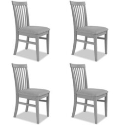 Statement Furniture Florence Highback Upholstered Chairs Set Of 4 - Dove Grey - thumbnail 1