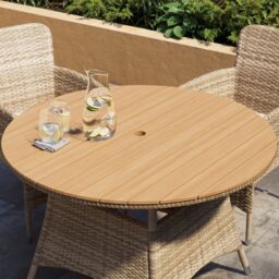 GoodHome Elos Beige Rattan Effect 4 Seater Dining Set - thumbnail 2