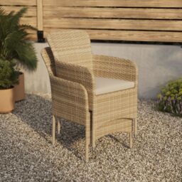 GoodHome Elos Beige Rattan Effect 4 Seater Dining Set - thumbnail 4