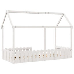 Berkfield Kids' House Bed Frame Without Mattress White 90X200 Cm - thumbnail 6