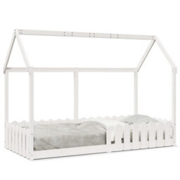 Berkfield Kids' House Bed Frame Without Mattress White 90X200 Cm - thumbnail 2