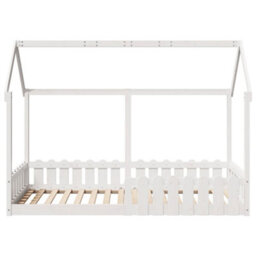 Berkfield Kids' House Bed Frame Without Mattress White 90X200 Cm - thumbnail 4