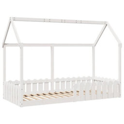 Berkfield Kids' House Bed Frame Without Mattress White 90X200 Cm - thumbnail 3