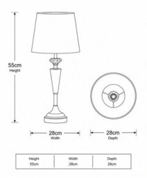 Lighting Supermarket Kwartz Modern Faceted Glass Crystal Chrome Table Lamp With Grey Linen Shade - thumbnail 6