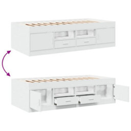 Berkfield Daybed With Drawers Without Mattress White 90X200 Cm - thumbnail 7